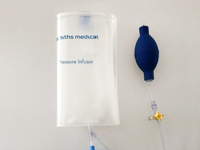 Infusion pressure bag and heat sealing process