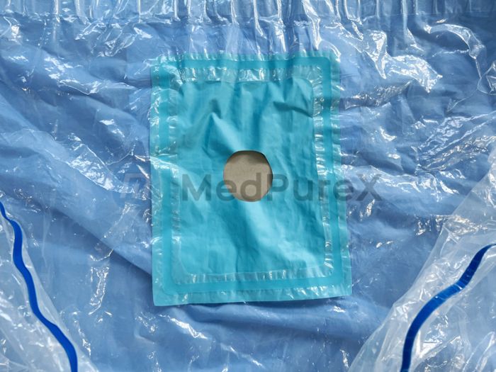 TPU window opening film on disposable sterile non-woven surgical sheet