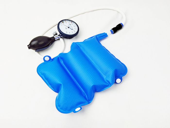How is the airbag of the biopressure feedback instrument produced by heat sealing